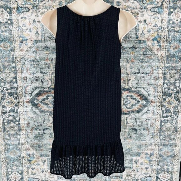 Anthropologie Maeve Black Waffle Dress Size S Sleeveless High Low Hemline - Picture 7 of 9